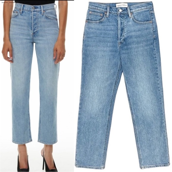Aritzia Denim Forum The Arlo High Rise Straight Jeans Sz 25 - Picture 1 of 12